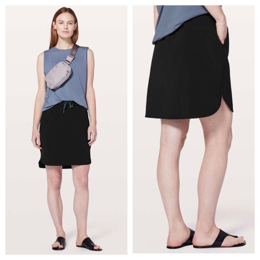 Lululemon On The Fly Skirt Size 4 Black High Rise Modest Workout Quiet Luxury